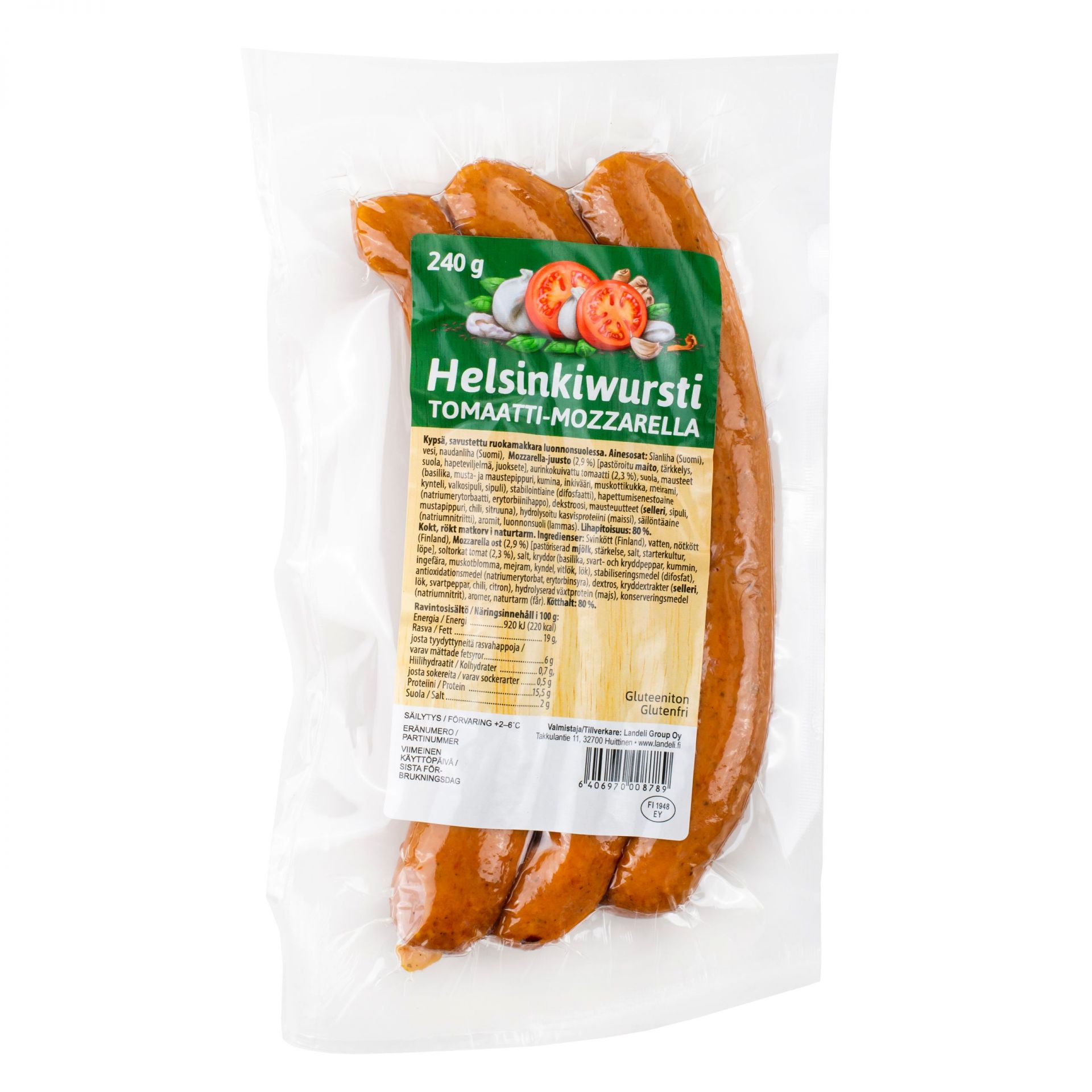 Helsinkiwursti tomaatti-mozzarella