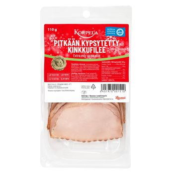 Pitk&auml;&auml;n kypsytetty kinkkufilee